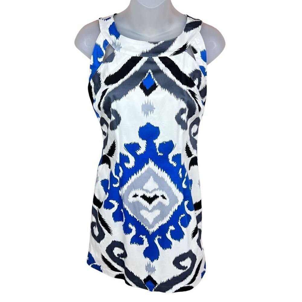 Alyn Paige Dress Sheath Halter White Blue Grey Black Cutout Zip Back Junior 3/4